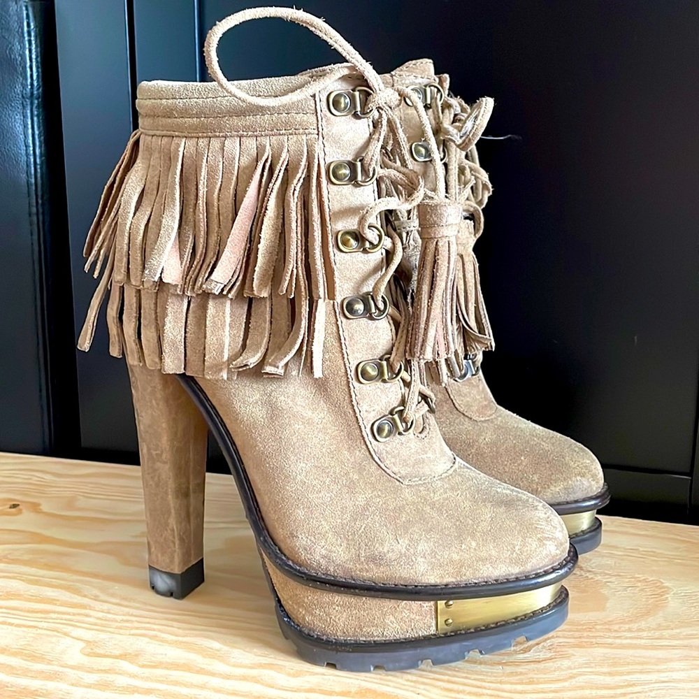 Brian Atwood leather ankle booties